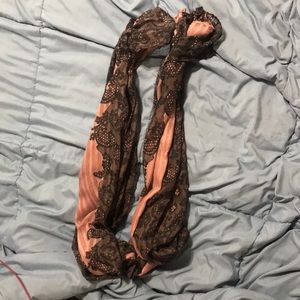 Pink and black scarf